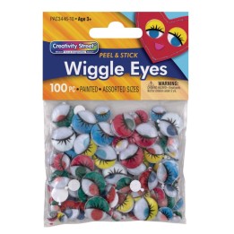 Creativity Street® Peel & Stick Wiggle Eyes, Painted, Assorted Sizes, 100 Pieces