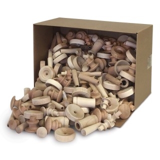 Creativity Street® Natural Wood Turnings, Assorted Shapes & Sizes, 18 lb.