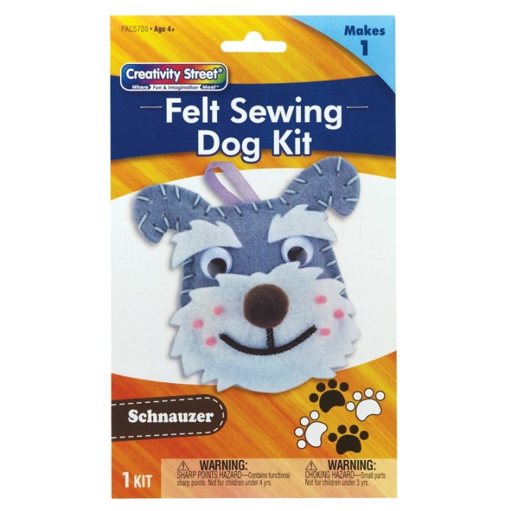 Creativity Street® Felt Sewing Dog Kit, Schnauzer, 4.25" x 6.5" x 1", 1 Kit