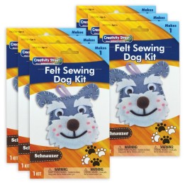 Creativity Street® Felt Sewing Dog Kit, Schnauzer, 4.25" x 6.5" x 1", 6 Kits