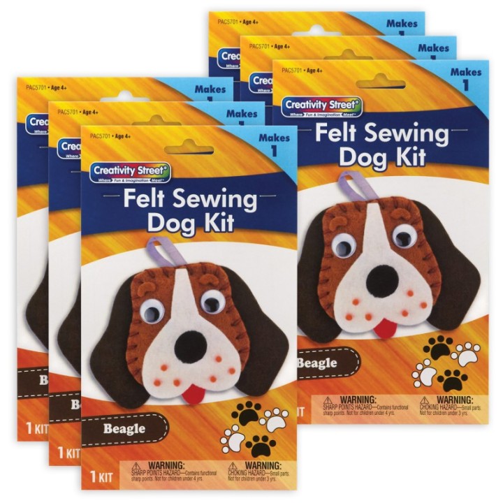 Creativity Street® Felt Sewing Dog Kit, Beagle, 5" x 5.5" x 1", 6 Kits