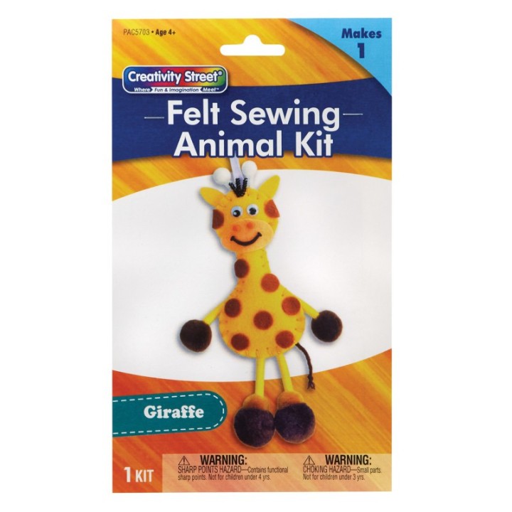 Creativity Street® Felt Sewing Animal Kit, Giraffe, 6" x 11" x 0.75", 1 Kit