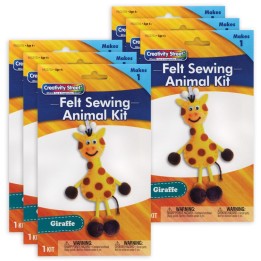 Creativity Street® Felt Sewing Animal Kit, Giraffe, 6" x 11" x 0.75", 6 Kits