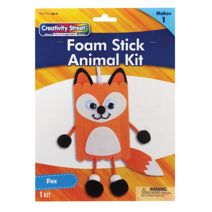 Creativity Street® Foam Stick Animal Kit, Fox, 6.75" x 11" x 1", 1 Kit