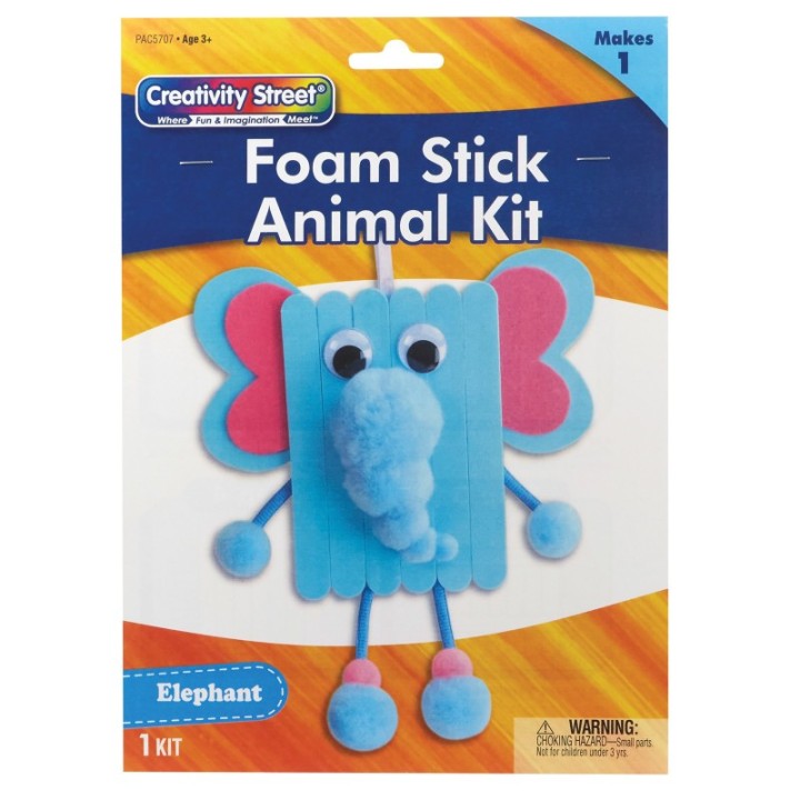 Creativity Street® Foam Stick Animal Kit, Elephant, 7.75" x 11" x 1.25", 1 Kit