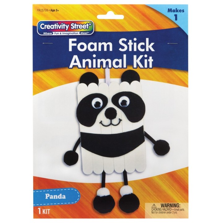 Creativity Street® Foam Stick Animal Kit, Panda, 7" x 11.25" x 1", 1 Kit