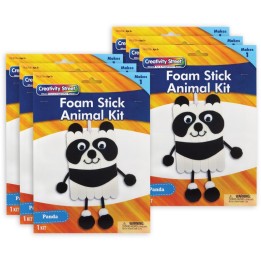 Creativity Street® Foam Stick Animal Kit, Panda, 7" x 11.25" x 1", 6 Kits