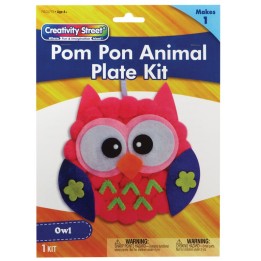 Creativity Street® Pom Pon Animal Plate Kit, Owl, 7" x 8" x 1", 1 Kit