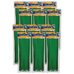Creativity Street® Jumbo Stems, Dark Green, 12" x 6 mm, 100 Per Pack, 12 Packs