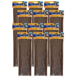 Creativity Street® Jumbo Stems, Brown, 12" x 6 mm, 100 Per Pack, 12 Packs