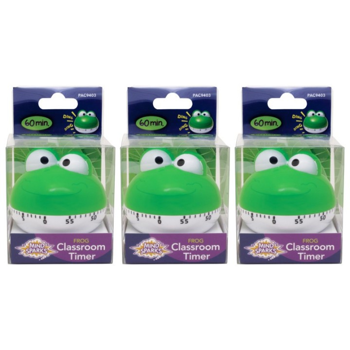 Mind Sparks® Classroom Timer Frog, Frog, Approx. 2-1/4" Height, Pack of 3