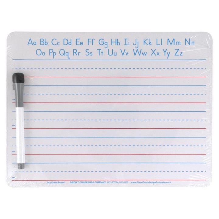 Pacon® Handwriting Whiteboard Dry Erase Set, 2-Sided, Ruled/Plain, with Marker/Eraser, 9" x 12"