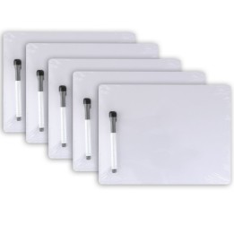 Pacon® Dry Erase Whiteboard, 1-Sided, Plain, with Marker/Eraser, 9" x 12", 5 Sets