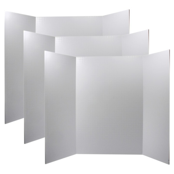Ghostline® Foam Presentation Board, White, 1/2" Faint Grid 28" x 22", Pack of 3