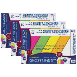 Ghostline® Poster Board Kit, 5 Assorted Colors, 14" x 22", 13 Pieces Per Kit, 3 Kits