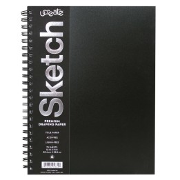 UCreate® Poly Cover Sketch Book, Heavyweight, 12" x 9", 75 Sheets