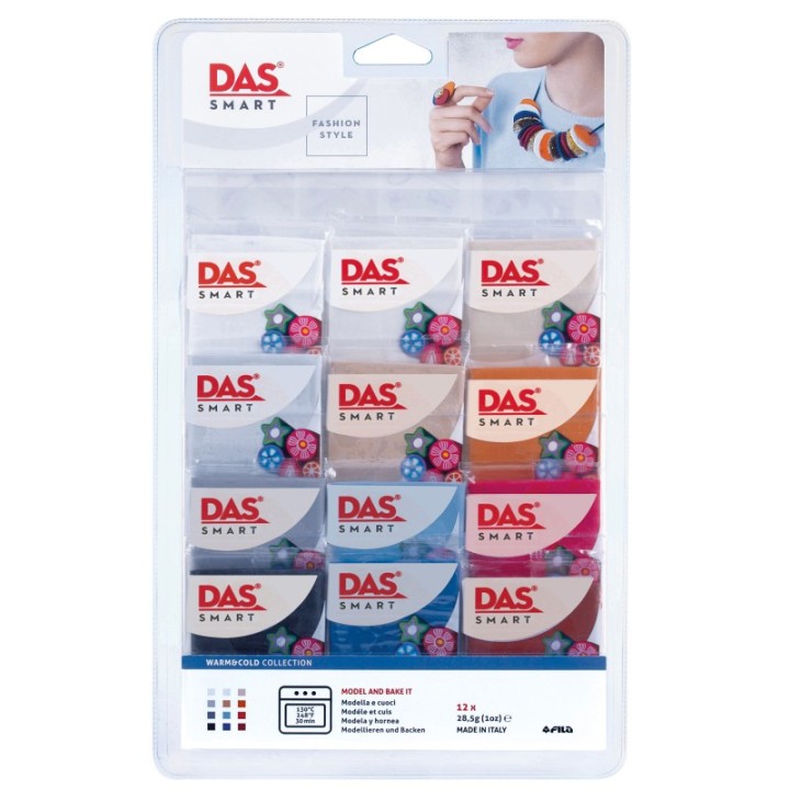 DAS® Smart Clay Set, Warm & Cool Set, Set of 12 (1 oz.) Packs