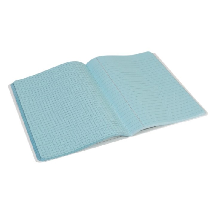 Pacon® Dual Ruled Composition Book, Blue, 1/4" Grid & 3/8" Wide Ruled, 9-3/4" x 7-1/2", 100 Sheets