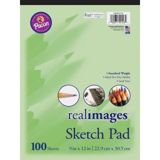 Real Images™ Sketch Pad, Standard Weight, 9" x 12", 100 Sheets