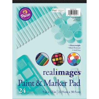 Real Images™ Paint & Marker Pad, Heavyweight, 9" x 12", 24 Sheets