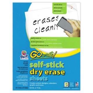 Array® Dry Erase Sheets, 8.5" x 11" Plain, Pack of 5