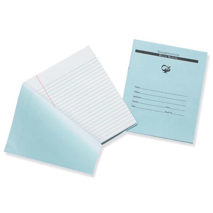 Pacon® Examination Blue Book, 32 Pages, 3/8 in ruled, 7" x 8-1/2", 1 Book