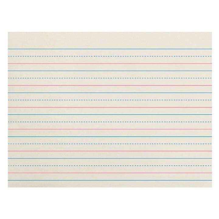 Zaner-Bloser® Newsprint Handwriting Paper, Dotted Midline, Grade K, 3/4" x 3/8" x 3/8" Ruled Long, 10-1/2" x 8", 500 Sheets