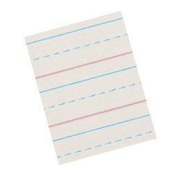 Zaner-Bloser® Newsprint Handwriting Paper, Dotted Midline, Grade 2, 1/2" x 1/4" x 1/4" Ruled Short, 8" x 10-1/2", 500 Sheets