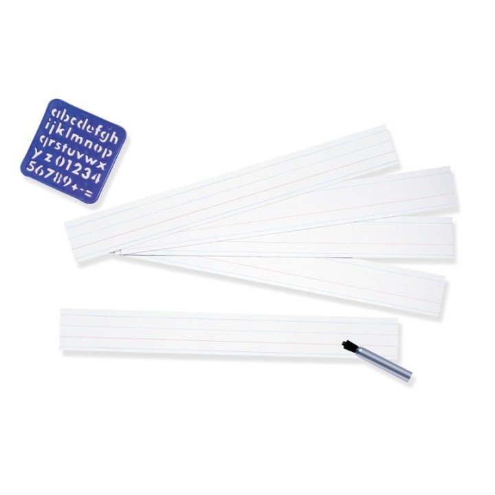 Pacon® Zaner-Bloser™ Sentence Strips, White, 1-1/2 in x 3/4 in x 3/4 in ruled 3" x 24", 100 Strips Per Pack, 3 Packs