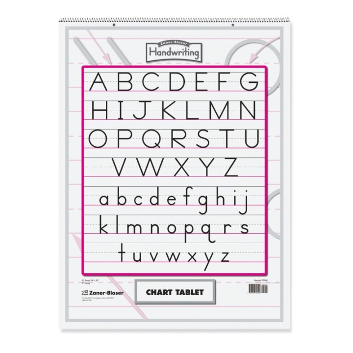 Zaner-Bloser® Chart Tablet, Manuscript Cover, 2" Ruled 24" x 32", 30 Sheets