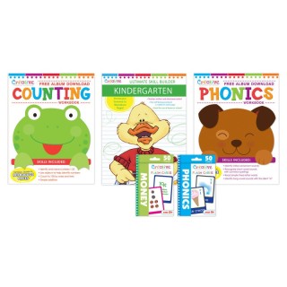Creative Teaching Materials Kindergarten Skills Workbook & Flashcard Bundle