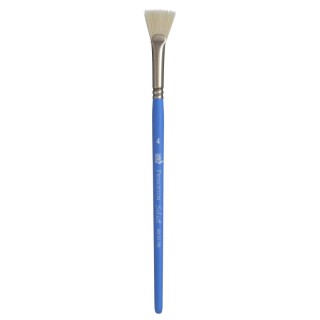 Princeton Select Artiste Bristle Fan Brush, Synthetic Bristles, Short Handle Mixed Media Paintbrush, Jewel Blue, Size 4, 1 Count