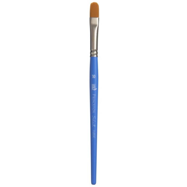 Princeton Select Artiste Filbert Brush, Synthetic Bristles, Short Handle Mixed Media Paintbrush, Jewel Blue, Size 10, 1 Count