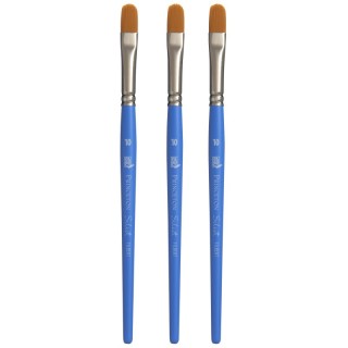 Princeton Select Artiste Filbert Brush, Synthetic Bristles, Short Handle Mixed Media Paintbrush, Jewel Blue, Size 10, Pack of 3