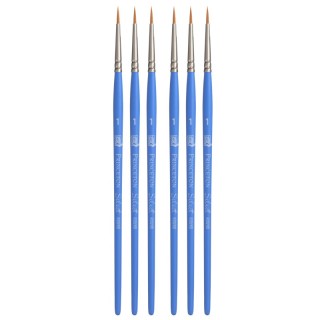 Princeton Select Artiste Round Brush, Synthetic Bristles, Short Handle Mixed Media Paintbrush, Jewel Blue, Size 1, Pack of 6