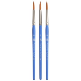 Princeton Select Artiste Round Brush, Synthetic Bristles, Short Handle Mixed Media Paintbrush, Jewel Blue, Size 8, Pack of 3