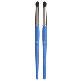 Princeton Select Artiste Round Brush, Natural Bristles, Short Handle Mixed Media Paintbrush, Jewel Blue, Size 12, Pack of 2
