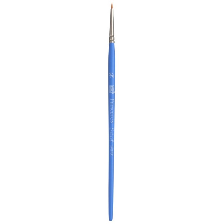 Princeton Select Artiste Spotter Brush, Synthetic Bristles, Short Handle Mixed Media Paintbrush, Jewel Blue, Size 5/0, 1 Count