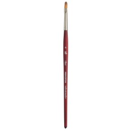 Princeton Velvetouch Filbert Brush, Synthetic Bristles, Short Handle Mixed Media Paintbrush, Scarlet, Size 4, 1 Count