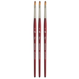 Princeton Velvetouch Filbert Brush, Synthetic Bristles, Short Handle Mixed Media Paintbrush, Scarlet, Size 4, Pack of 3