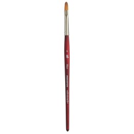 Princeton Velvetouch Filbert Brush, Synthetic Bristles, Short Handle Mixed Media Paintbrush, Scarlet, Size 6, 1 Count