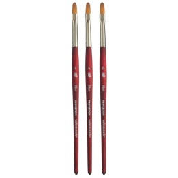 Princeton Velvetouch Filbert Brush, Synthetic Bristles, Short Handle Mixed Media Paintbrush, Scarlet, Size 6, Pack of 3