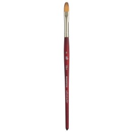 Princeton Velvetouch Filbert Brush, Synthetic Bristles, Short Handle Mixed Media Paintbrush, Scarlet, Size 8, 1 Count
