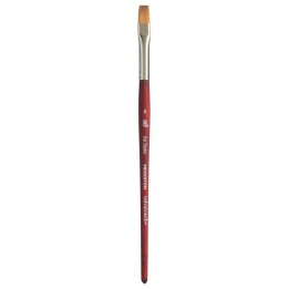 Princeton Velvetouch Flat Shader Brush, Synthetic Bristles, Short Handle Mixed Media Paintbrush, Scarlet, Size 8, 1 Count