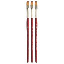 Princeton Velvetouch Flat Shader Brush, Synthetic Bristles, Short Handle Mixed Media Paintbrush, Scarlet, Size 8, Pack of 3