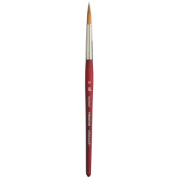 Princeton Velvetouch Long Round Brush, Synthetic Bristles, Short Handle Mixed Media Paintbrush, Scarlet, Size 10, 1 Count