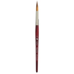 Princeton Velvetouch Long Round Brush, Synthetic Bristles, Short Handle Mixed Media Paintbrush, Scarlet, Size 12, 1 Count