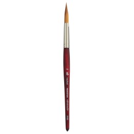 Princeton Velvetouch Long Round Brush, Synthetic Bristles, Short Handle Mixed Media Paintbrush, Scarlet, Size 14, 1 Count