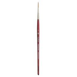 Princeton Velvetouch Long Round Brush, Synthetic Bristles, Short Handle Mixed Media Paintbrush, Scarlet, Size 2, 1 Count