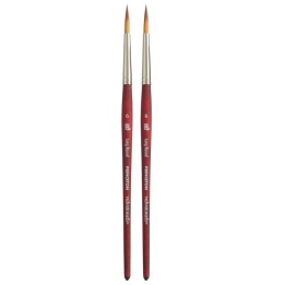 Princeton Velvetouch Long Round Brush, Synthetic Bristles, Short Handle Mixed Media Paintbrush, Scarlet, Size 6, Pack of 2